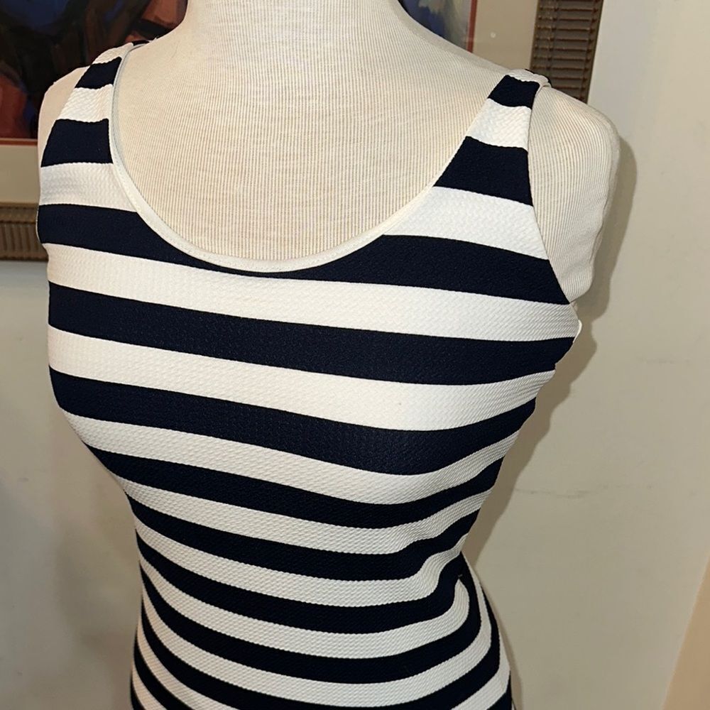 Lucy Love Navy/White Mini Bodycon Dress Size Medium - Picture 6 of 10